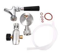 Baxnore Kit de distributeur de robinet de bière en acier inoxydable, durable, anti-fuite, installation facile, poignée confortable pour mini fût de 2 L, 3,6 L, 4 L, argent
