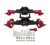 Baxnore Kit de mise à niveau de l'essieu avant et arrière RC de qualité supérieure, ensemble d'essieux à engrenages en acier allié d'aluminium haute performance pour Axial SCX10 II (Noir Rouge)