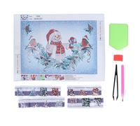 Baxnore Kit de peinture en diamant 5d Christmas Snowman DIY Art Craft Set avec des exercices de résine et des outils pour les enfants Adults Home Mur Mur Decoration 30x40cm Canvas