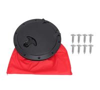 Baxnore Kit de plaque de pont en ABS noir, couvercle de trappe rond avec sac de rangement pour Kayak, bateau, gréement de pêche, accessoire marin (8 pouces)