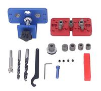 Baxnore Kit de positionnement de perforatrice 3 en 1 pour le travail du bois avec guide de perçage réglable, localisateur de broches de 8 mm, 10 mm, 15 mm pour la fabrication de me