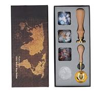 Baxnore Kit de scellage de tampons de cire de qualité supérieure, antirouille, ensemble de cire à cacheter pour lettres avec motifs gravés clairs pour invitations, enveloppes, cade