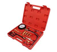 Baxnore Kit de testeur de Pression d'injection de Carburant 0 à 140 PSI Outil de Diagnostic de Pompe d'injection de Carburant avec 18 adaptateurs et tuyaux en Caoutchouc pour voitu