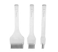 Baxnore Lacing Stitching Chisel Set, White Steel Leather Punch Pricking, Prong Lacing Stitching Punch Hole, Leather Prong Punch, Iron Hole Punche for Leather (Spacing 2.7mm)