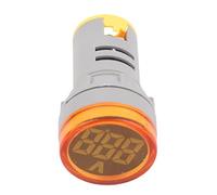 Baxnore Lampe de signalisation LED ronde AC à affichage numérique, voltmètre, indicateur de tension avec large mesure 20-500 V pour panneau électrique industriel automobile (Jaune)