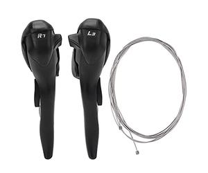 Baxnore Levier de frein de vélo en alliage d'aluminium poignée de frein de vélo de route avec levier de vitesses pour dérailleur arrière avant Microshift accessoires de cyclism (3 * 7 vitesse)