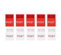 Baxnore Lot de 10 boîtes aux Lettres décoratives en Bois Miniatures de Style Rustique fabriquées à la Main pour Maison de Jeu, Jardin, fée, décoration d'intérieur, Blanc et Rouge