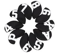 Baxnore Lot de 10 Couvre-têtes de Fer de Golf en néoprène de qualité supérieure pour golfeurs avec numéros 4 5 6 7 8 9 P S A X Protection de Club légère et Durable (Caractère Blanc Dos Noir)