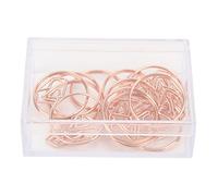 Baxnore Lot de 12 trombones dorés, design anneau unique, métal de qualité supérieure, antirouille, durable et inaltérable. Mini fournitures de bureau mignonnes, trombones or rose p