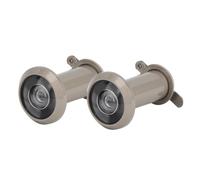 Baxnore Lot de 2 judas de sécurité grand angle de 220 degrés avec couvercle antivol pour maison, appartement, bureau, alliage de zinc, 14 mm, 16 mm, argent, or, options de finition (Simple 16 brushed)