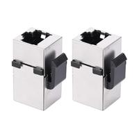 Baxnore Lot de 2 modules réseau blindés RJ45 Cat6, connecteur Ethernet Haut débit, Port d'information à Travers Les câbles, pour Installation de réseau Domestique ou de Bureau, Con