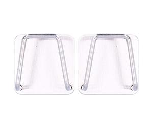 Baxnore Lot de 2 porte-éponges en acier inoxydable antirouille pour évier de cuisine, support adhésif robuste, design peu encombrant pour éponges à vaisselle, chiffons de nettoyage