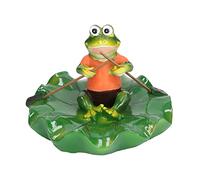 Baxnore Lot de 2 simulations de Grenouilles flottantes en Forme de Feuille de Lotus - Fontaine d'étang à Poissons - Décoration de Paysage - Statue de Grenouille Flottante pour Jard