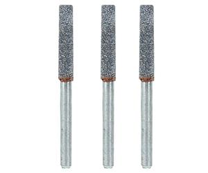 Baxnore Lot de 3 affûteurs de tronçonneuse diamantés de 4 mm, Lime à meule en métal pour affûter et polir Les pièces en Acier, Compatible avec Les Mini Meuleuses électriques 12 V,