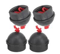 Baxnore Lot de 4 Porte-craies de Billard en Caoutchouc avec Cordon de 25,4 cm, Accessoires de Billard pour Joueurs de Billard, Design Durable, Doux et antidérapant pour Usage Domes (Noire)