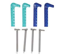 Baxnore Lot de 4 protège-Lames de Patins à Glace en Plastique Dur, Durable, découpable, réglable, pour Patins artistiques et de Hockey, 160 mm à 260 mm, Lot de 4 avec Ressorts (Bleu Vert)
