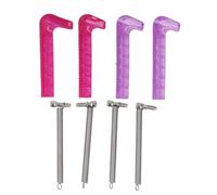 Baxnore Lot de 4 protège-Lames de Patins à Glace en Plastique Dur, Durable, découpable, réglable, pour Patins artistiques et de Hockey, 160 mm à 260 mm, Lot de 4 avec Ressorts (Rose Pourpre)