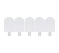 Baxnore Lot de 5 cartes de numéro de siège en acrylique transparentes en demi-cercle arqué avec base stable pour réception de mariage, banquet, fête, bureau, événement, décoration