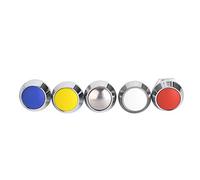 Baxnore Lot de 5 interrupteurs à bouton-poussoir en métal à réinitialisation automatique momentanée, tête ronde de 12 mm, borne à vis 2A36VDC, protection IP65 pour panneaux de comm