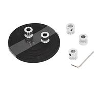 Baxnore Lot de 5 roues de distribution 20 dents et courroie synchrone ouverte en caoutchouc avec clé pour accessoires d'imprimante 3D Kit de poulie de distribution en alliage d'alu