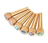 Baxnore Lot de 6 broches de pont de guitare en laiton de qualité supérieure avec coque en ormeau et accessoires pour guitare acoustique qui améliore la clarté du ton et maintient l