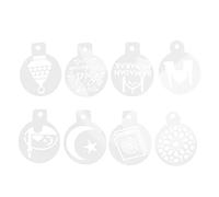 Baxnore Lot de 80 pochoirs de décoration de gâteaux - Motif musulman du Ramadan - Creux en spray - Moule à gâteau robuste et pliable en PVC - Pochoirs de cuisson pour mariage, fête