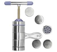 Baxnore Machine manuelle de presse de pâtes de fabricant de nouilles d'acier inoxydable avec 5 têtes de moule pour l'outil de cuisine de pâtes fraîches faites maison équipement de