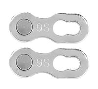 Baxnore Maillon Rapide de Chaîne de Vélo Connecteur à Dégagement Rapide en Acier Allié à 9 Vitesses pour Vélo de Montagne Vélo de Route Argent 2 Paires 20 x 6,5 x 5 mm (1 paire)