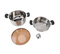 Baxnore Marmite avec panier à vapeur Marmite à soupe double couche en acier inoxydable robuste avec couvercle en verre et poignées chauffantes pour chefs professionnels cuisine à d