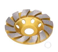 Baxnore Meule à béton de 4 pouces, disque de coupe diamant Turbo à 12 segments, outil de polissage robuste pour granit, ciment, marbre, roche, construction en béton, jaune 100mm