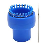 Baxnore Mini machine à tricoter professionnelle avec fonction de libération automatique Machine à tisser à crochet bleue ergonomique pour les débutants Home Crafting ABS Portable l