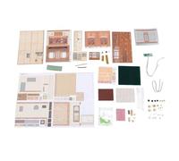 Baxnore Mini Maison en Bois Kit Bricolage bâtiment créatif avec lumières modèle décoratif Fait à la Main pour Bureau à Domicile café librairie Affichage Collection Cadeau