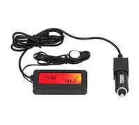 Baxnore Mini thermomètre électronique numérique avec écran rétroéclairé LCD DC12 V pour la surveillance de la température du véhicule intérieur et extérieur (Rouge)