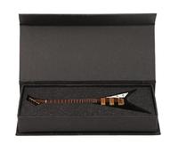 Baxnore Modèle de Guitare électrique Miniature en Bois avec Support Mini Instrument de Musique Noir Décoration de Maison de poupée 7,3 Pouces pour Les Amateurs de Musique d'étude à
