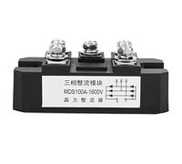 Baxnore Module d'alimentation redresseur de pont triphasé MDS 100A 1600V, diode pleine onde haute performance pour moteur AC DC, charge de batterie, noir