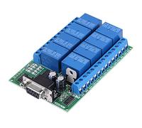 Baxnore Module de relais RS232 DB9 à 8 canaux 12 V, commutateur de télécommande pour domotique intelligente, contrôle d'équipement industriel avec capacité de de 10 A.