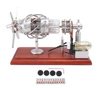 Baxnore Moteur Stirling à air Chaud 16 cylindres, Haute Vitesse, Valve de Chaleur Externe, modèle de Moteur à Piston, Science éducative pour Adultes, Apprentissage de la Physique,
