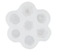 Baxnore Moulage en silicone de fleur de rose 7 trous Decoration de gâteau de sucre à cupcake topper savon cire fabrication de fournitures d'artisanat