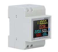 Baxnore Multimètre à écran LCD, testeur de compteur d'énergie numérique à montage sur rail avec transformateur AC 250 V à 450 V, compteur de puissance monophasé multifonctionnel po