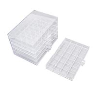 Baxnore Nail Art Ornement Boîte de rangement transparent Acrylique 5 couches Large Grid Design Bonel Organizer Organizer Tool Box pour la chambre à la maison Clear 21.6x14.5x14.8cm