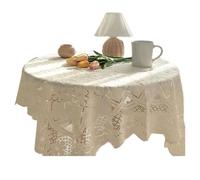 Baxnore Nappe en Dentelle Vintage élégante Douce et Romantique pour Table à Manger, Table à thé, Pique-Nique, décoration d'intérieur, Lin Blanc 152,4 x 228,6 cm (60 * 60 cm)