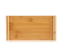 Baxnore Natural Tea Tray with Raised Rim Chinese Tea Table Serving Plate for Personal Tea Time and Home Kitchen Accessories 26.5 x 12.9 x 1.8cm