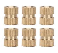 Baxnore Noix d'insertion de knurl m6 x 10 x 8 Fixation double passage en laiton de haute qualité accessoires à main durable Parts de réparation 100pcs