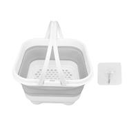 Baxnore Organisateur de Bain Pliable avec Base Amovible, séchage Rapide, Haute capacité, Joli bac de Rangement pour Salle de Bain, Jouets et Articles de Toilette, matériau PP 30 x (Blanc + Gris)