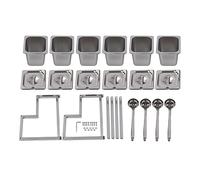 Baxnore Organisateur de rack en acier inoxydable, étagère de rangement de cuisine rétractable à 2 niveaux pour bocaux, récipients de confiture, assaisonnements, durable, antirouill (L)