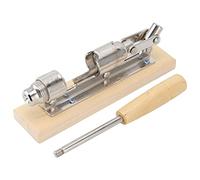 Baxnore Outil de cracker à écrou mécanique, ouvre-noix de bureau réglable en acier inoxydable avec base en bois de hêtre, poignée de type de levier pour ménage aux amandes de pacan