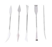 Baxnore Outils professionnels de sculpture d'argile en acier inoxydable, ensemble de 5 pièces, kit de sculpture de poterie à double tête pour artistes artisans, modélisation du boi