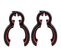 Baxnore Ouvre-boîte Ouvre-bouteille 6 en 1 Outil de cuisine multifonctionnel Ouvre-bouteille en acier inoxydable Gadget pour la maison Camping Voyage Noir Rouge 14,5 cm 2 pièces