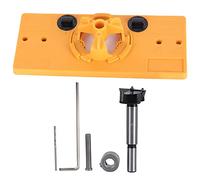 Baxnore Ouvre-trou professionnel localisateur de poinçon Kit de perçage de trou de charnière plaque de positionnement de travail du bois réglable pour portes de meubles armoires AB