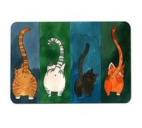 Baxnore Paillasson de Bienvenue antidérapant à Motif de Chat, Tapis d'entrée intérieure ou extérieure en Caoutchouc Naturel, Polyester de qualité supérieure, Robuste, Durable, faci (40 * 60 cm)